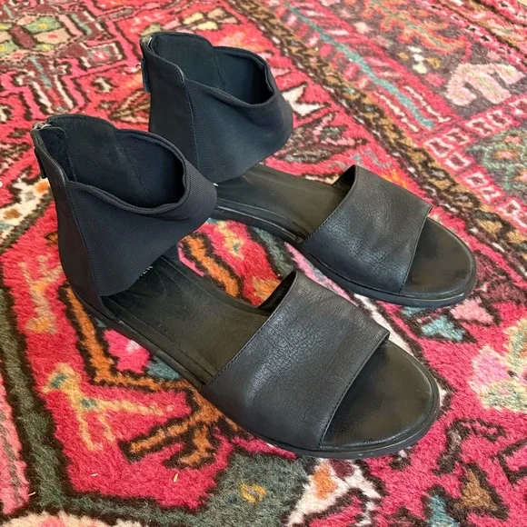 Eileen Fisher Black Open-Toe Sandals - Picture 7 of 7